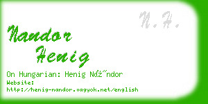 nandor henig business card